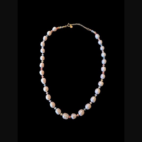 Loft Gold Tone 10.5mm Natural Pearl Multicolor Bead 21" Necklace - Picture 3 of 8